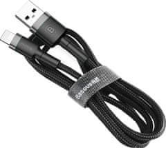 BASEUS Cafule datový kabel Lightning, 1m, šedo-černá CALKLF-BG1