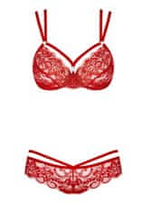 Obsessive Erotická souprava 860-SET red + Ponožky Gatta Calzino Strech, červená, S/M