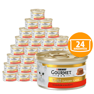 Gourmet GOLD Savoury Cake hovězí 24x85 g