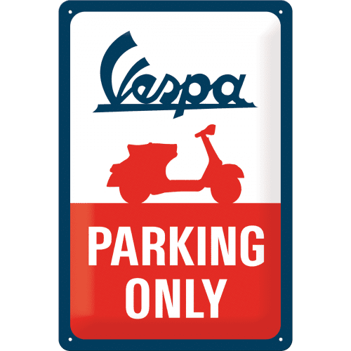 Postershop Plechová cedule Vespa Parking Only, 30 × 20 cm