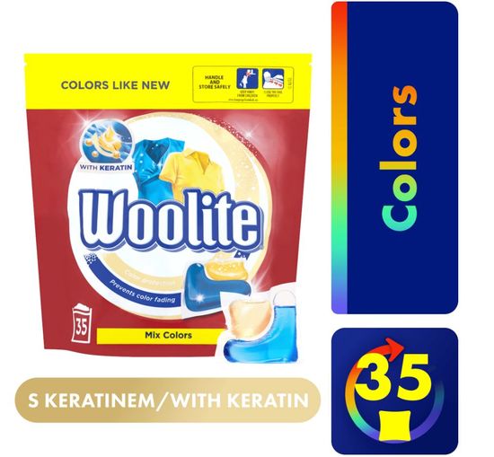 Woolite COLOR Keratin gelové kapsle XL 35 ks