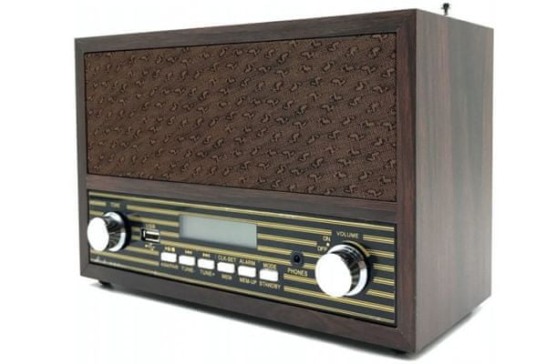 Bluetooth usb aux retro přehrávač luvianta rad-302ub am fm rádio lcd displej hodiny buzení alarm 30 předvoleb skvělá zvuková kvalita výkon 4 w aux vstup