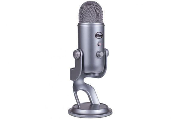 elegantní usb profi mikrofon blue yeti se 4 směrovými prostorovými charakteristikami kardioidí režim stereo režim obousměrný mód stereo mód vyjímatelný ze základny kondenzátorový