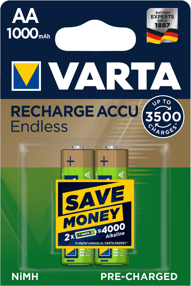 Varta Nabíjecí baterie Endless 2 AA 1000 mAh 3500 Cycles R2U 56666101402