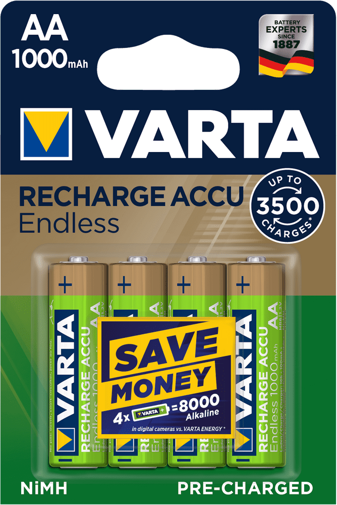 Varta Nabíjecí baterie Endless 4 AA 1000 mAh 3500 Cycles R2U 56666101404