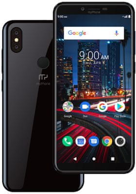 myPhone City 2, duální fotoaparát, rychlé připojení LTE, velký displej, čtečka otisků prstů, Android 9.0