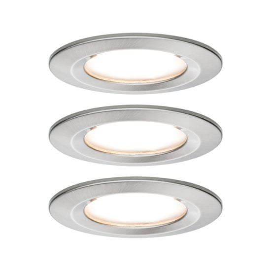 Paulmann PAULMANN Vestavné svítidlo LED Nova kruhové 3x6,5W kov kartáčovaný nevýklopné 3-krokové-stmívatelné 934.94 P 93494 93494