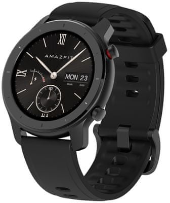 Chytré hodinky Xiaomi Amazfit GTR 42 mm, dámské, barevný AMOLED displej, dlouhá výdrž, multisport, GPS, Glonass, tepová frekvence, srdeční zóny, Gorilla Glass