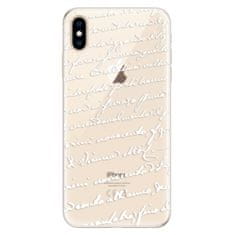 iSaprio Silikonové pouzdro - Handwriting 01 - white pro Apple iPhone Xs Max
