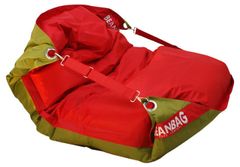 Beanbag Sedací pytel 189x140 duo scarlet rose - green frog