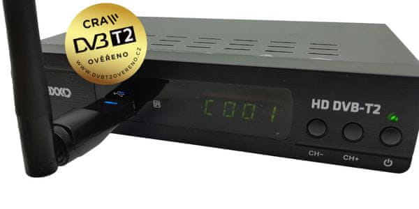 MAXXO DVB-T2 H.265 + Wi-Fi adaptér  set-top box DVB-T2 lepší kvalita obrazu