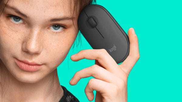  Klávesnice a myš Logitech MK470 Slim Wireless Combo, US kompaktní, minimalistický design, štíhlý, přenosný, nízká hmotnost