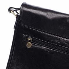 Delami Vera Pelle Pánská kožená stylová taška s překlopem Ernest, černá