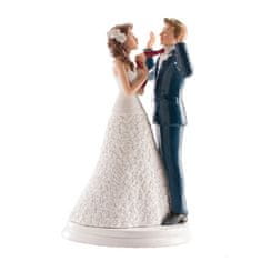 Dekora Svatební figurka na dort 20cm přitažen za kravatu 