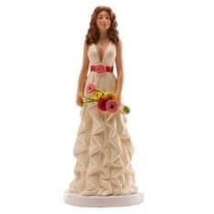 Dekora Svatební figurka na dort 16cm ona v romantických šatech 