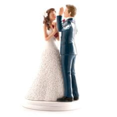 Dekora Svatební figurka na dort 20cm přitažen za kravatu 