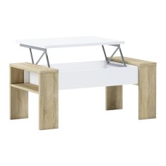 KONDELA Konferenční stolek, dub sonoma/bílá, PULA