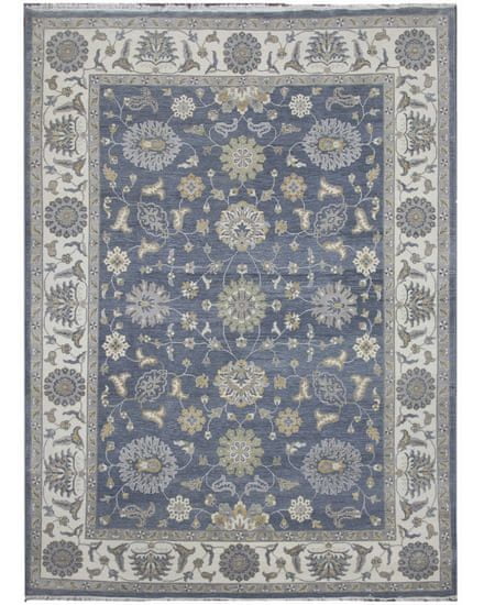 Diamond Carpets Ručně vázaný kusový koberec Diamond DC-ZIGLER Jeans blue/ivory