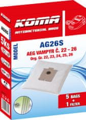 KOMA AG26S - Sáčky do vysavače AEG Vampyr č.22 – 26 textilní, 5ks