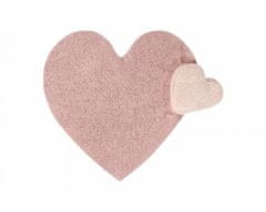 Lorena Canals Přírodní koberec, ručně tkaný Puffy Love 160x180 srdce