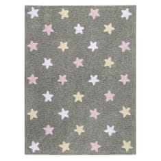 Lorena Canals Pro zvířata: Pratelný koberec Tricolor Stars Grey-Pink 120x160