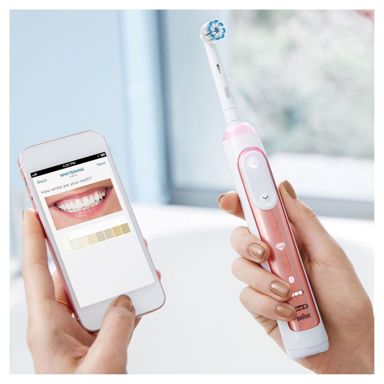 Oral-B Genius 10000 Rose Gold (CR) SPECIAL EDITION LED indikace