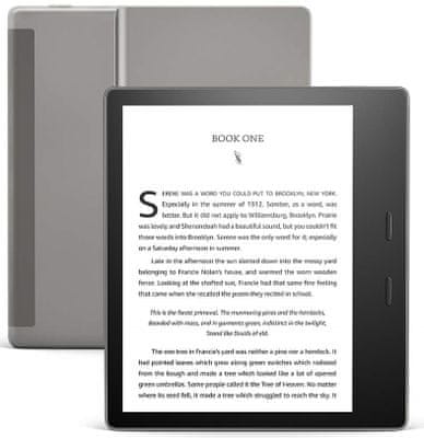 Čtečka e-knih Amazon Kindle Oasis 3 2019, Led podsvícení, nastavitelná teplota světla, lehká, ergonomická, velká paměť, dlouhá výdrž, voděodolná
