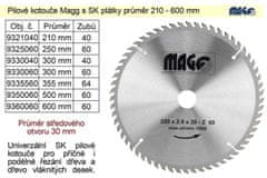 MAGG Pilový kotouč s SK plátky 600x30mm 60 zubů Magg