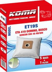 KOMA ET19S - Sáčky do vysavače ETA Domino 1419 textilní, 5ks