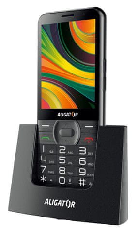 Aligator A900 GPS Senior, černý + stolní nabíječka - zánovní