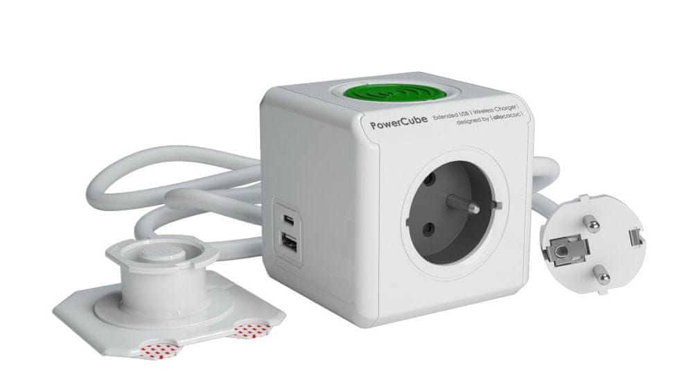 PowerCube Extended USB Wireless Charger A+C, šedá, 8719186024190