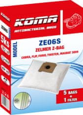 KOMA ZE06S - Sáčky do vysavače Zelmer Z-BAG textilní, 5ks