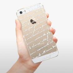 iSaprio Silikonové pouzdro - Handwriting 01 - white pro Apple iPhone 5/5S/SE
