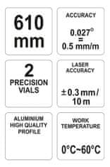 YATO Vodováha digitální 610 mm s laserem