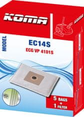 KOMA EC14S - Sáčky do vysavače ECG VP 4101S textilní, 5ks