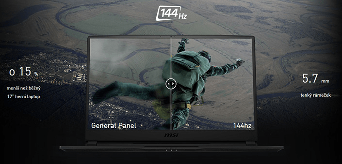 herný notebook MSI GE75 Raider 9SG-642CZ 144 Hz MSI True Color presné farebné zobrazenie IPS