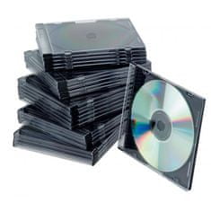 Q-Connect Obal Slim na CD/DVD z plastu černý/průhledný, 25ks