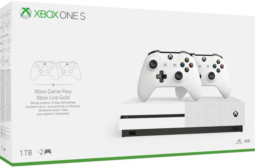 Microsoft Xbox One S 1 TB + 2× bezdrátový ovladač