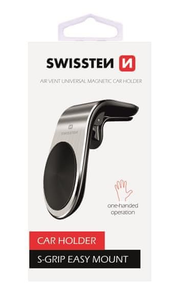 SWISSTEN MAGNETICKÝ DRŽÁK DO VENTILACE AUTA EASY MOUNT SILVER, 65010701