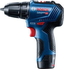 BOSCH Professional Aku vrtací šroubovák GSR 12V-30, 2 akumulátory + příslušenství (0.601.9G9.001)