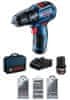 BOSCH Professional Aku kombinovaný šroubovák GSB 12V-30, 2 akumulátory + příslušenství (0.601.9G9.101)