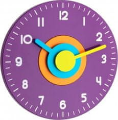 TFA 60.3015.11 POLO Analogové designové nástěnné hodiny, fialové