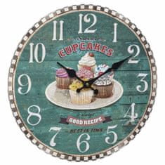 TFA 60.3045.13 VINTAGE Cupcakes Analogové nástěnné hodiny v retro stylu