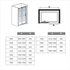 H K Posuvné sprchové dveře DIAMOND 111- 115x195 cm L/P varianta