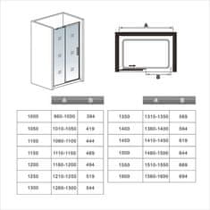 H K Posuvné sprchové dveře HARMONY B2 140, 136-140x195 L/P varianta