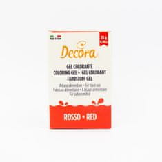 Decora Gelová barva červená 28g 