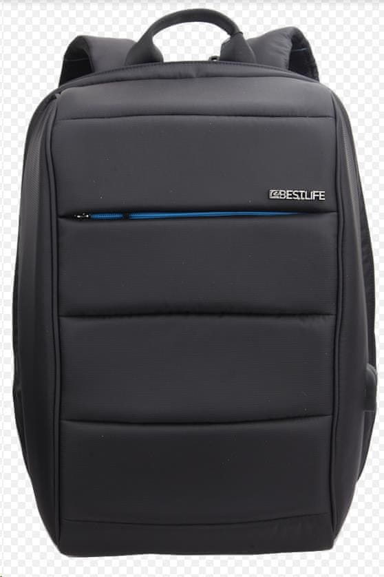 BESTLIFE Batoh Travel Safe na 15,6″ notebook BL-BB-3456BU-1, černý/modrý