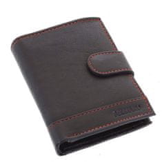 Bellugio Pánská kožená peněženka Timotej černá/červená