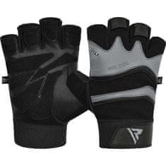 RDX Rukavice šedé GYM GLOVE LEATHER S15 GRAY, kůže, velikost XXL