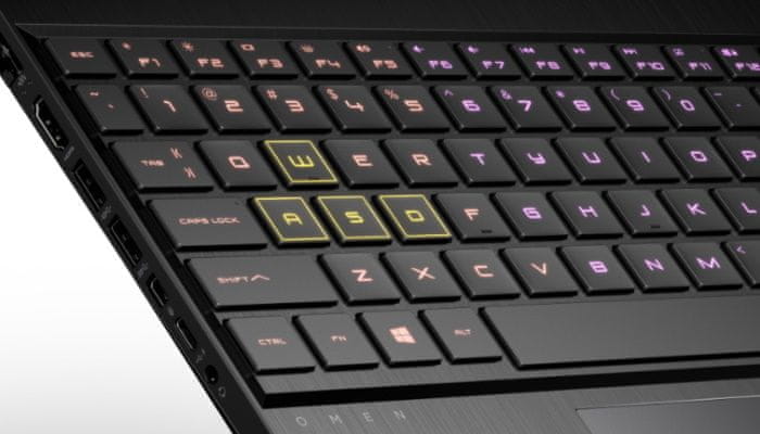 Herný notebook HP OMEN 17-cb0105nc (8RS08EA) RGB, 26-klávesový rollover, anti-ghosting